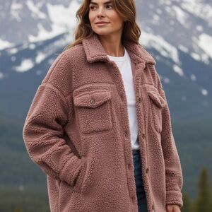 32 Degrees Women's Teddy Jacket - Dusty Rose